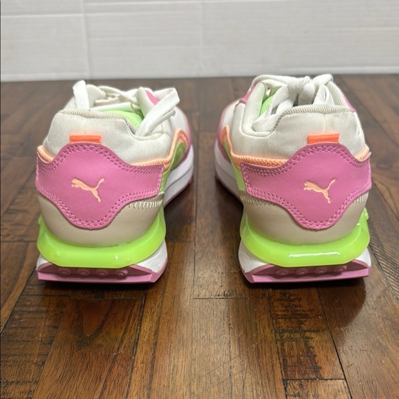Puma The City Rider Sneakers Multicolor Women's pink green orange white size 8 - Picture 5 of 13